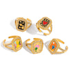Wholesale Light Luxury Geometric Titanium Steel And Stainless Steel Ring For Women With Electroplating