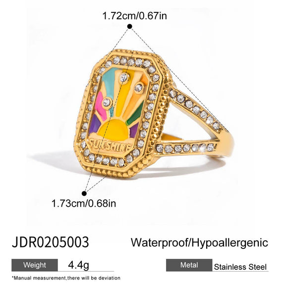 Wholesale Light Luxury Geometric Titanium Steel And Stainless Steel Ring For Women With Electroplating