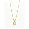 Wholesale Light Luxury Geometric Titanium Steel Cat's Eye Stone Round Pendant Necklace With Rice Chain For Women Real Gold Plated