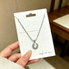 Wholesale Light Luxury Geometric Titanium Steel Cat's Eye Stone Round Pendant Necklace With Rice Chain For Women Real Gold Plated
