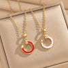 Wholesale Light Luxury Geometric Titanium Steel Cross Chain Necklace With Real Gold Plating In The Furnace For Women