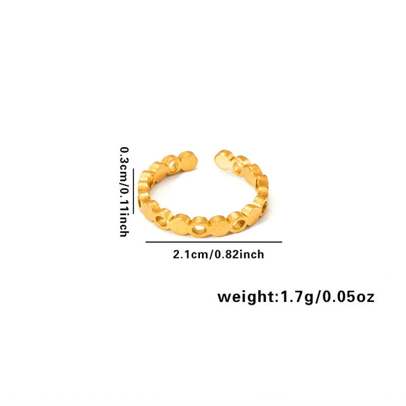 Wholesale Light Luxury Geometric Titanium Steel Electroplated Irregular Multi Layer Women's Ring