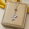 Wholesale Light Luxury Geometric Titanium Steel 18K Real Gold Plated Butterfly Necklace For Women