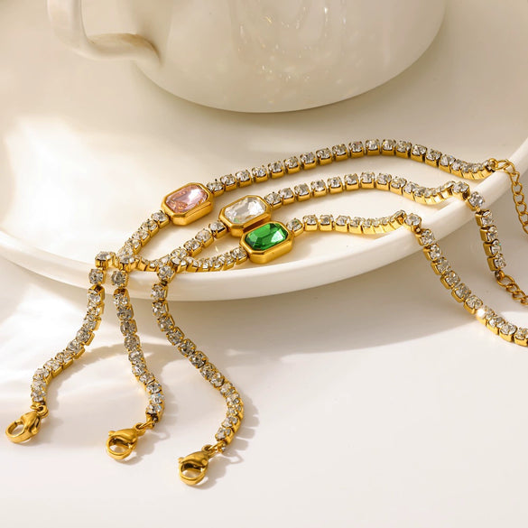 Wholesale Light Luxury Geometric Vacuum Plated Stainless Steel Women's Bracelet