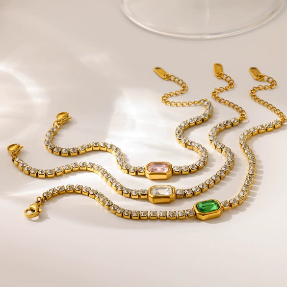 Wholesale Light Luxury Geometric Vacuum Plated Stainless Steel Women's Bracelet