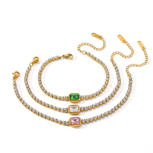 Wholesale Light Luxury Geometric Vacuum Plated Stainless Steel Women's Bracelet