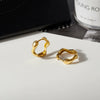 Wholesale Light Luxury Geometric Wave Stainless Steel Electroplated Women's Earrings