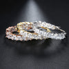 Wholesale Light Luxury Geometric Zircon Inlaid Copper Gold Plated Women's Earrings