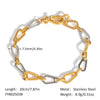 Wholesale Light Luxury Gold And Silver Color Matching Necklace Bracelet Suit In Geometric Style Made Of Stainless Steel With Pvd Furnace Vacuum Real Gold Plating