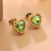 Wholesale Light Luxury Goldplated Stainless Steel Heart Shape Zircon Earrings And Ear Bone Nails For Women