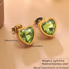 Wholesale Light Luxury Goldplated Stainless Steel Heart Shape Zircon Earrings And Ear Bone Nails For Women