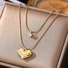 Wholesale Light Luxury Goldplated Stainless Steel Insectpatterned Ochain Necklace