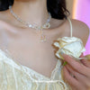 Wholesale Light Luxury Handmade Crystal Bow Clavicle Chain Necklace For Women