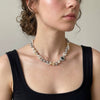 Wholesale Light Luxury Handmade Geometric Fake Pearl Doublelayer Cross Necklace For Women