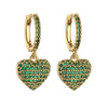 Wholesale Light Luxury Heart Shaped Copper Earrings Inlaid With Zircon For Women