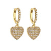 Wholesale Light Luxury Heart Shaped Copper Earrings Inlaid With Zircon For Women