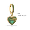 Wholesale Light Luxury Heart Shaped Copper Earrings Inlaid With Zircon For Women