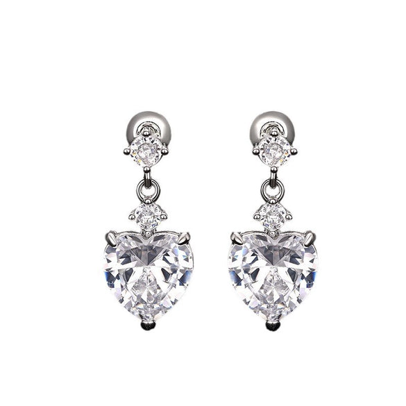 Wholesale Light Luxury Heartshaped Copper Earrings For Women With Geometric Design
