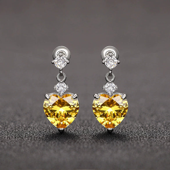 Wholesale Light Luxury Heartshaped Copper Earrings For Women With Geometric Design