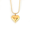 Wholesale Light Luxury Heartshaped Hollow Titanium Steel Pendant Clavicle Chain Necklace Plated 18K Gold For Women