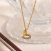 Wholesale Light Luxury Heartshaped 18K Goldplated Stainless Steel Pendant Necklace For Women
