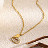 Wholesale Light Luxury Heartshaped 18K Goldplated Stainless Steel Pendant Necklace For Women