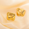 Wholesale Light Luxury High End Asymmetrical Titanium Steel Earrings For Women With Geometric Design And Electroplating Treatment