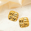 Wholesale Light Luxury High End Asymmetrical Titanium Steel Earrings For Women With Geometric Design And Electroplating Treatment