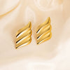 Wholesale Light Luxury High End Asymmetrical Titanium Steel Earrings For Women With Geometric Design And Electroplating Treatment