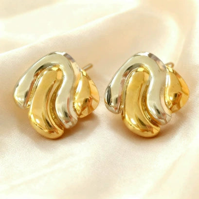 Wholesale Light Luxury Highend Geometric Electroplated Stainless Steel Irregular Earrings For Women