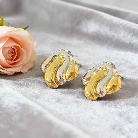 Wholesale Light Luxury Highend Geometric Electroplated Stainless Steel Irregular Earrings For Women