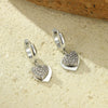 Wholesale Light Luxury Highend Stainless Steel 18K Electroplated Women's Peach Heart Earrings With Micropaved Zircons