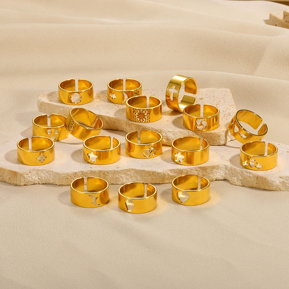 Wholesale Light Luxury Highend Stainless Steel Open Ring With Bow Pattern And Electroplating Retro Hiphop Style