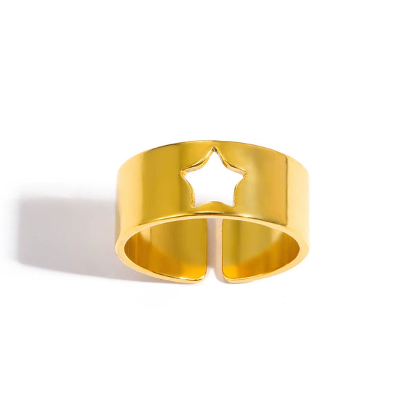 Wholesale Light Luxury Highend Stainless Steel Open Ring With Bow Pattern And Electroplating Retro Hiphop Style