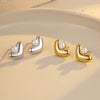 Wholesale Light Luxury Highgrade Stainless Steel Geometric Peach Heart Pearl Electroplated Women's Earrings