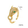 Wholesale Light Luxury Hiphop Leopard Geometric Animal Zodiac Gold Plated Copper Ring For Women