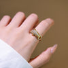 Wholesale Light Luxury Hiphop Leopard Geometric Animal Zodiac Gold Plated Copper Ring For Women