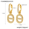 Wholesale Light Luxury Hollow Love Inlaid Zircon Gymbos Earrings For Women Stainless Steel Electroplated Geometric Heart Shape Accessories