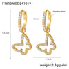 Wholesale Light Luxury Hollow Love Inlaid Zircon Gymbos Earrings For Women Stainless Steel Electroplated Geometric Heart Shape Accessories