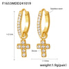 Wholesale Light Luxury Hollow Love Inlaid Zircon Gymbos Earrings For Women Stainless Steel Electroplated Geometric Heart Shape Accessories