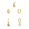 Wholesale Light Luxury Hollow Microinlaid Zircon Leaf Earrings Copper Niche Geometric
