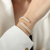Wholesale Light Luxury Inlaid Color Zircon 316L Stainless Steel Bracelet Jewelry With Geometric Design For Women