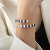 Wholesale Light Luxury Inlaid Color Zircon 316L Stainless Steel Bracelet Jewelry With Geometric Design For Women