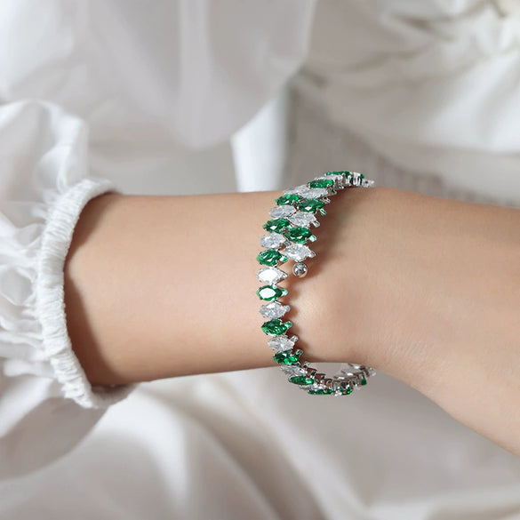 Wholesale Light Luxury Inlaid Color Zircon 316L Stainless Steel Bracelet Jewelry With Geometric Design For Women