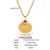 Wholesale Light Luxury Ins Style Beach Shell Stainless Steel Jewelry Set With Pendant Necklace And Earrings Pvd Furnace Vacuum Real Gold Plated