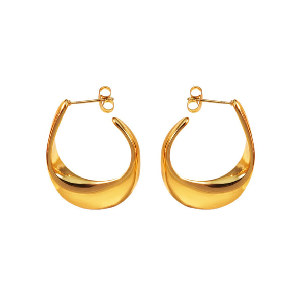 Wholesale Light Luxury Irregular Geometric Stainless Steel 18K Gold Plated Earrings For Women