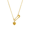 Wholesale Light Luxury Jewelry Titanium Steel Heart Shape Geometric Pendant O Chain Necklace Electroplated For Women