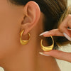 Wholesale Light Luxury 18K Gold Plated Geometric Stainless Steel Earrings For Women