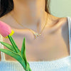 Wholesale Light Luxury Love Pendant Titanium Steel Necklace For Women With Copper Pendant And Ochain Electroplated Design