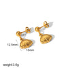Wholesale Light Luxury Marine Series Stainless Steel Shell Earrings With 18K Gold Starfish Design Electroplated For Women